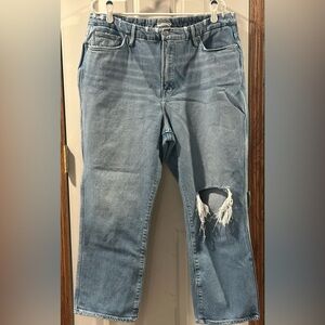 Good American Distressed Blue Jeans